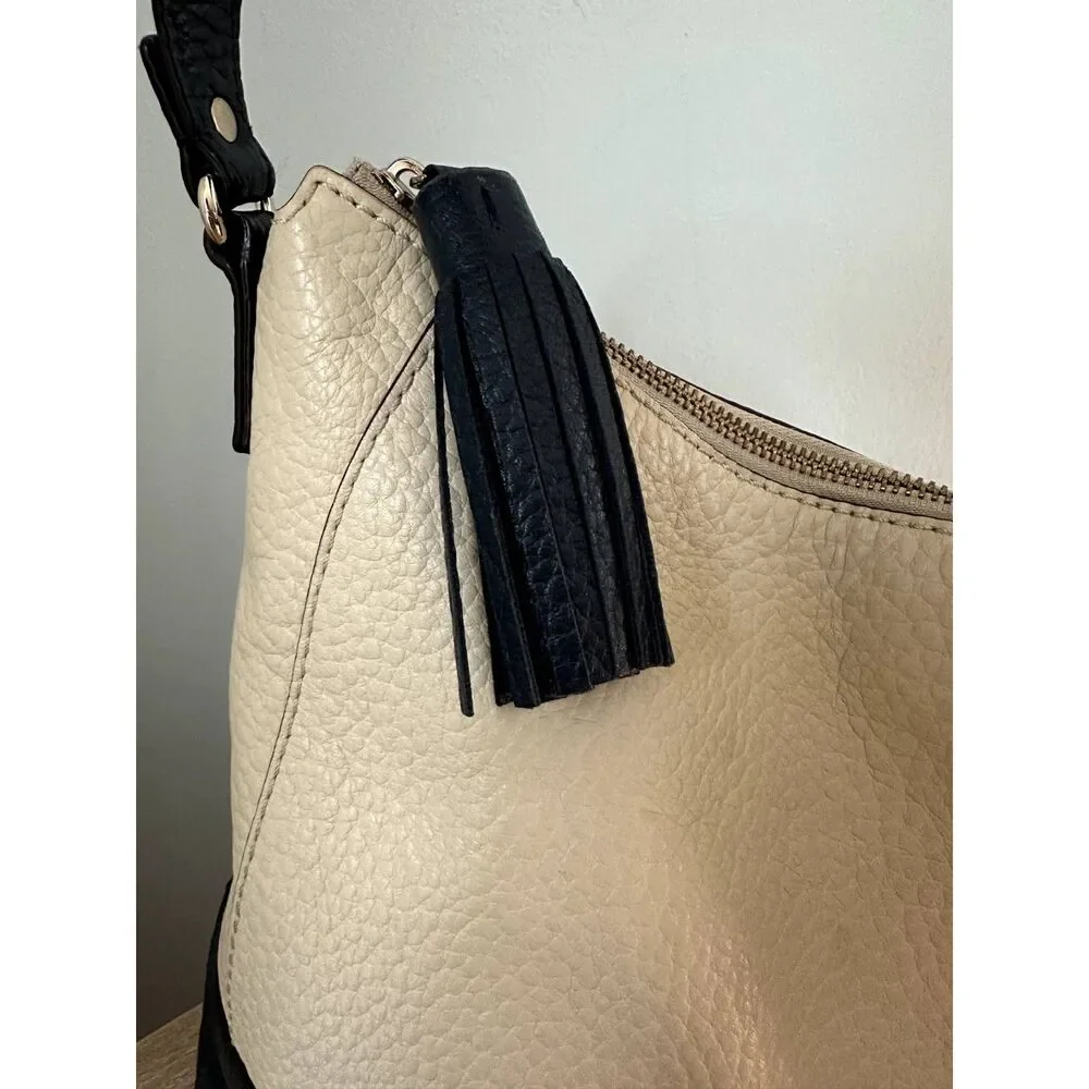 Kate Spade Two Tone Large Tote Navy Blue and Cream Purse Shoulder Bag